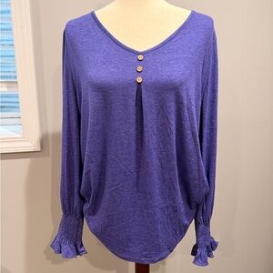 Women's Purple Button-Detail Top